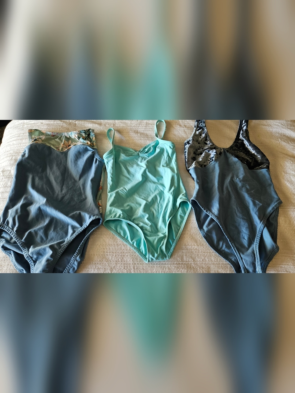 Girls Blue Leotard Bundle Size Small